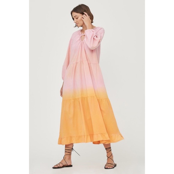 Lacausa Berkeley Dress in Creamsicle, sz L - Picture 2 of 5